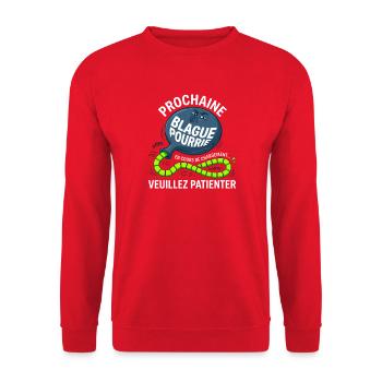 Prochaine Blague Pourrie Chargement Humour - Sweat-shirt Unisexe - rouge - Devant - Alina (178cm) & Michal (187cm)