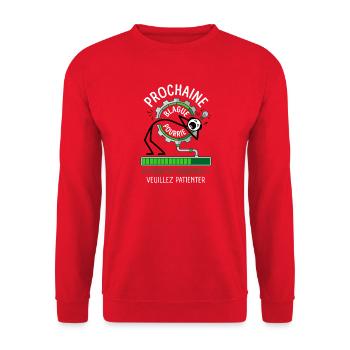Prochaine Blague Pourrie Chargement Humour - Sweat-shirt Unisexe - rouge - Devant - Alina (178cm) & Michal (187cm)