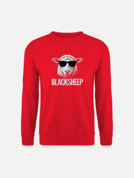 Schwarzes Schaf mit Sonnenbrille - Unisex Pullover - Rot