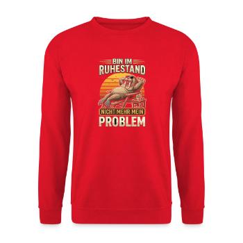 Ruhestand Walross Relax-Design - Unisex Pullover - Rot - Vorne - Alina (178cm) & Michal (187cm)