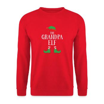 Grandpa Elf: Jolly Boots & Hat - Unisex Sweatshirt - red - Front - Alina (178cm) & Michal (187cm)