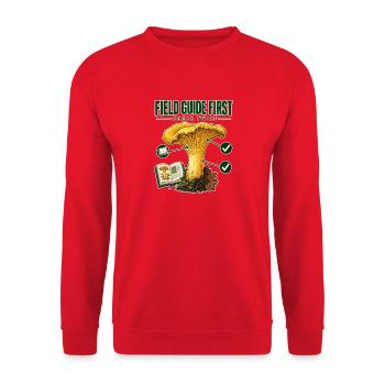 Débutant en cueillette de champignons, Guide de terrain First Chec - Sweat-shirt Unisexe - rouge - Devant - Alina (178cm) & Michal (187cm)