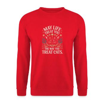 Chat peut te gâter Chats Maman de chat Chats - Sweat-shirt Unisexe - rouge - Devant - Alina (178cm) & Michal (187cm)