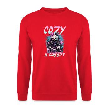 Pastel Goth Soft Goth Gaming Gamer - Unisex Sweatshirt - red - Front - Alina (178cm) & Michal (187cm)