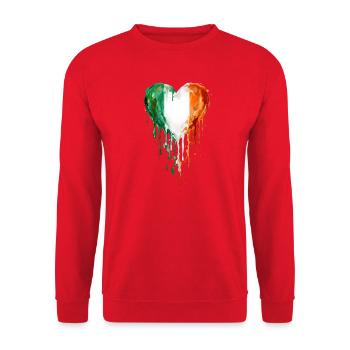 Art irlandais de goutte de cœur - Sweat-shirt Unisexe - rouge - Devant - Alina (178cm) & Michal (187cm)