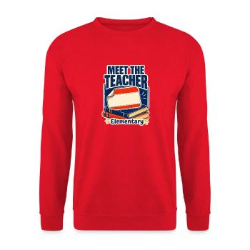 Meet the Teacher Elementary First Day of School Op - Unisex Pullover - Rot - Vorne - Alina (178cm) & Michal (187cm)