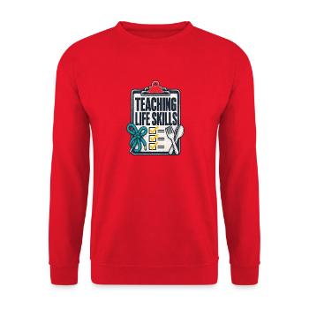 Enseignement des compétences de vie en éducation spécialisée, Enseignant Li - Sweat-shirt Unisexe - rouge - Devant - Alina (178cm) & Michal (187cm)