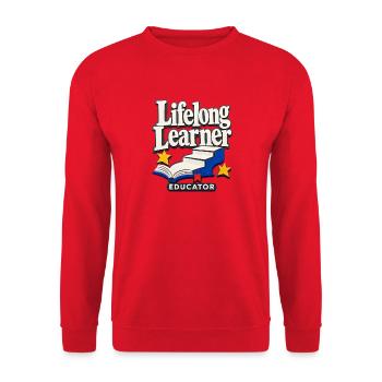 Pädagoge für lebenslange Lernende Zurück zur Schule Lehrer C - Unisex Pullover - Rot - Vorne - Alina (178cm) & Michal (187cm)