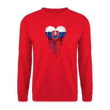 Drapeau du Cœur Drapeau de la Slovaquie - Sweat-shirt Unisexe - rouge - Devant - Alina (178cm) & Michal (187cm)