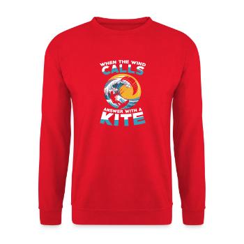 Quand le vent appelle, réponds avec un cerf-volant - Sweat-shirt Unisexe - rouge - Devant - Alina (178cm) & Michal (187cm)