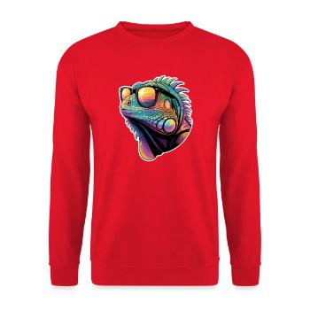 Leguane Sprüche Leguane Lustiges Leguane Geschenk  - Unisex Pullover - Rot - Vorne - Alina (178cm) & Michal (187cm)