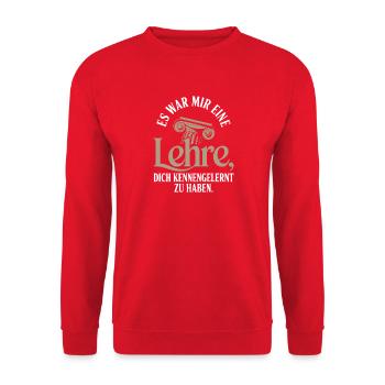 Lehre Dich Kennenzulernen Ex Freund Trennung Ex - Unisex Pullover - Rot - Vorne - Alina (178cm) & Michal (187cm)