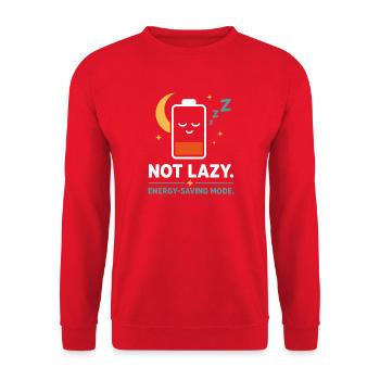 Kein fauler Energiesparmodus-Tee - Unisex Pullover - Rot - Vorne - Alina (178cm) & Michal (187cm)