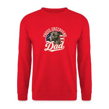 Stolzer Windhund-Vater, Rettungswindhund-Besitzer - Unisex Pullover - Rot - Vorne - Alina (178cm) & Michal (187cm)