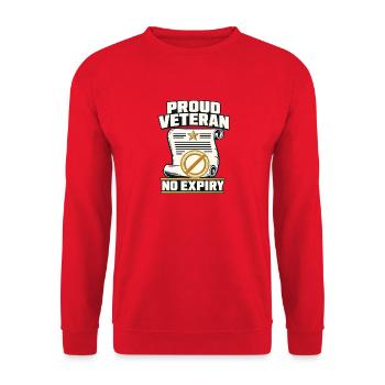 Proud Veteran No Expiry, Veteran Pride Military Se - Unisex Sweatshirt - red - Front - Alina (178cm) & Michal (187cm)