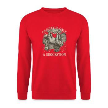 Boulderer Schwerkraft Ist Nur Ein Vorschlag - Unisex Pullover - Rot - Vorne - Alina (178cm) & Michal (187cm)