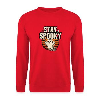 Cute Ghost Halloween – Bleib gruselig - Unisex Pullover - Rot - Vorne - Alina (178cm) & Michal (187cm)