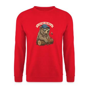 Cool Papa Bear - Fishing & Nature Gift - Unisex Sweatshirt - red - Front - Alina (178cm) & Michal (187cm)
