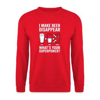 Ich Lasse Bier Verschwinden Craft Beer - Unisex Pullover - Rot - Vorne - Alina (178cm) & Michal (187cm)