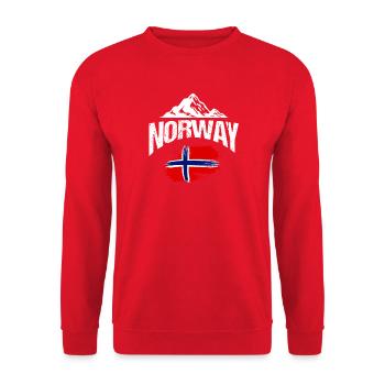Norway Vacation Norge Fjords Travel Scandinavian - Unisex Sweatshirt - red - Front - Alina (178cm) & Michal (187cm)