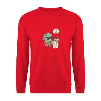 Büro Stress Pflanze - Unisex Pullover - Rot - Vorne - Alina (178cm) & Michal (187cm)