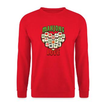 Mahjong Game Social Club Love Mahjong - Unisex Sweatshirt - red - Front - Alina (178cm) & Michal (187cm)