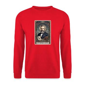 Rutherford B. Hayes Tarotkarte - Unisex Pullover - Rot - Vorne - Alina (178cm) & Michal (187cm)