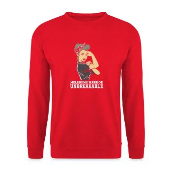 Hautkrebs Melanom - Unisex Pullover - Rot - Vorne - Alina (178cm) & Michal (187cm)