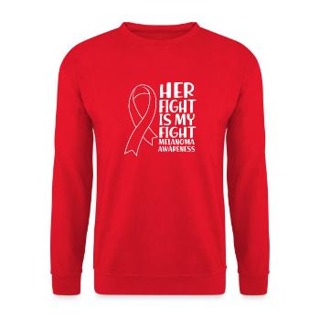 Hautkrebs Melanom - Unisex Pullover - Rot - Vorne - Alina (178cm) & Michal (187cm)