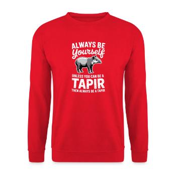 Tapire Sprüche Tapir Lustiges Tapire Geschenk - Unisex Pullover - Rot - Vorne - Alina (178cm) & Michal (187cm)