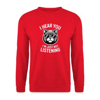 British Shorthair Sayings Funny Cat Gift - Unisex Sweatshirt - red - Front - Alina (178cm) & Michal (187cm)
