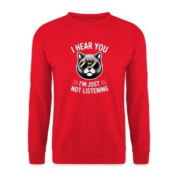 British Shorthair Sayings Funny Cat Gift - Unisex Sweatshirt - red - Front - Alina (178cm) & Michal (187cm)