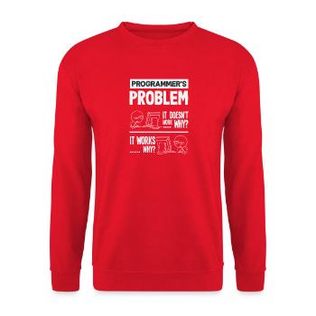 Programmer Problem Computer Science - Unisex Sweatshirt - red - Front - Alina (178cm) & Michal (187cm)