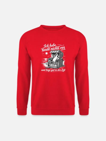 Ich Habe Heute Nichts Vor Liege Gut In Der Zeit - Unisex Pullover - Rot