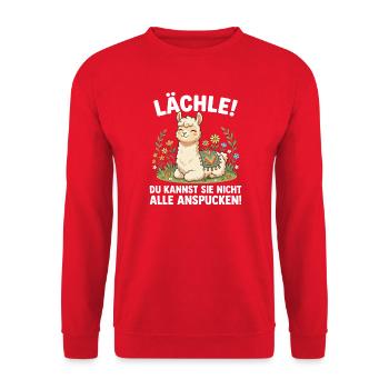Laechle Du Kannst Sie Nicht Alle Anspucken - Unisex Pullover - Rot - Vorne - Alina (178cm) & Michal (187cm)