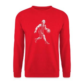 Thomas Jefferson Basketball - Unisex Pullover - Rot - Vorne - Alina (178cm) & Michal (187cm)