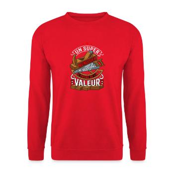 Super Menuisier Ne Vieillit Pas Humour - Sweat-shirt Unisexe - rouge - Devant - Alina (178cm) & Michal (187cm)