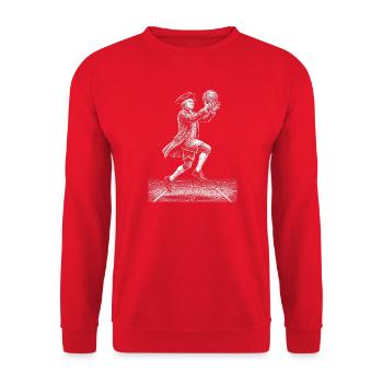 John Adams Basketball - Unisex Pullover - Rot - Vorne - Alina (178cm) & Michal (187cm)