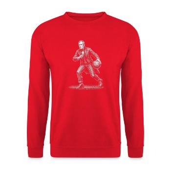William Henry Harrison Basketball - Unisex Sweatshirt - red - Front - Alina (178cm) & Michal (187cm)