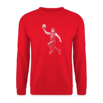 John Quincy Adams Basketball - Unisex Sweatshirt - red - Front - Alina (178cm) & Michal (187cm)
