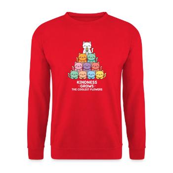 Kindness Grows The Coolest Flowers - Unisex Sweatshirt - red - Front - Alina (178cm) & Michal (187cm)