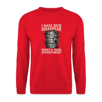 I Make Beer Disappear Craft Beer - Unisex Pullover - Rot - Vorne - Alina (178cm) & Michal (187cm)
