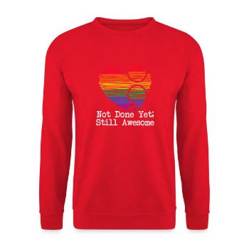 Semi Colon Still Awesome Semicolon - Unisex Sweatshirt - red - Front - Alina (178cm) & Michal (187cm)