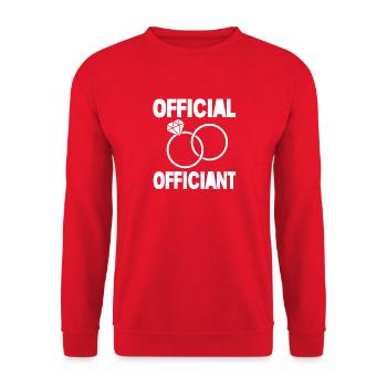 Pfarrer - Unisex Pullover - Rot - Vorne - Alina (178cm) & Michal (187cm)