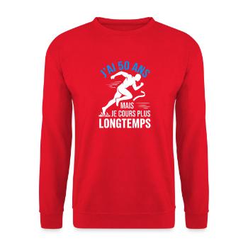 50 Ans Je Cours Plus Longtemps Humour Coureur - Sweat-shirt Unisexe - rouge - Devant - Alina (178cm) & Michal (187cm)