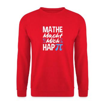 Mathe Macht Mich Glücklich - Unisex Pullover - Rot - Vorne - Alina (178cm) & Michal (187cm)