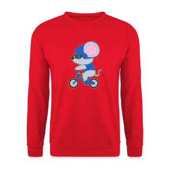Mouse Bike - Unisex Sweatshirt - red - Front - Alina (178cm) & Michal (187cm)
