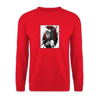 Valkyrie Kriegshelm Punk - Unisex Pullover - Rot - Vorne - Alina (178cm) & Michal (187cm)