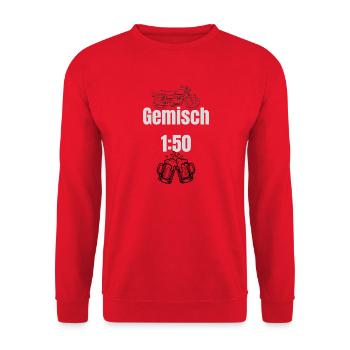 Gemisch Motorrad Bier 1:50 - Unisex Pullover - Rot - Vorne - Alina (178cm) & Michal (187cm)