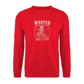 Recherché pour trahison – Drôle 4 juillet – Ben - Sweat-shirt Unisexe - rouge - Devant - Alina (178cm) & Michal (187cm)